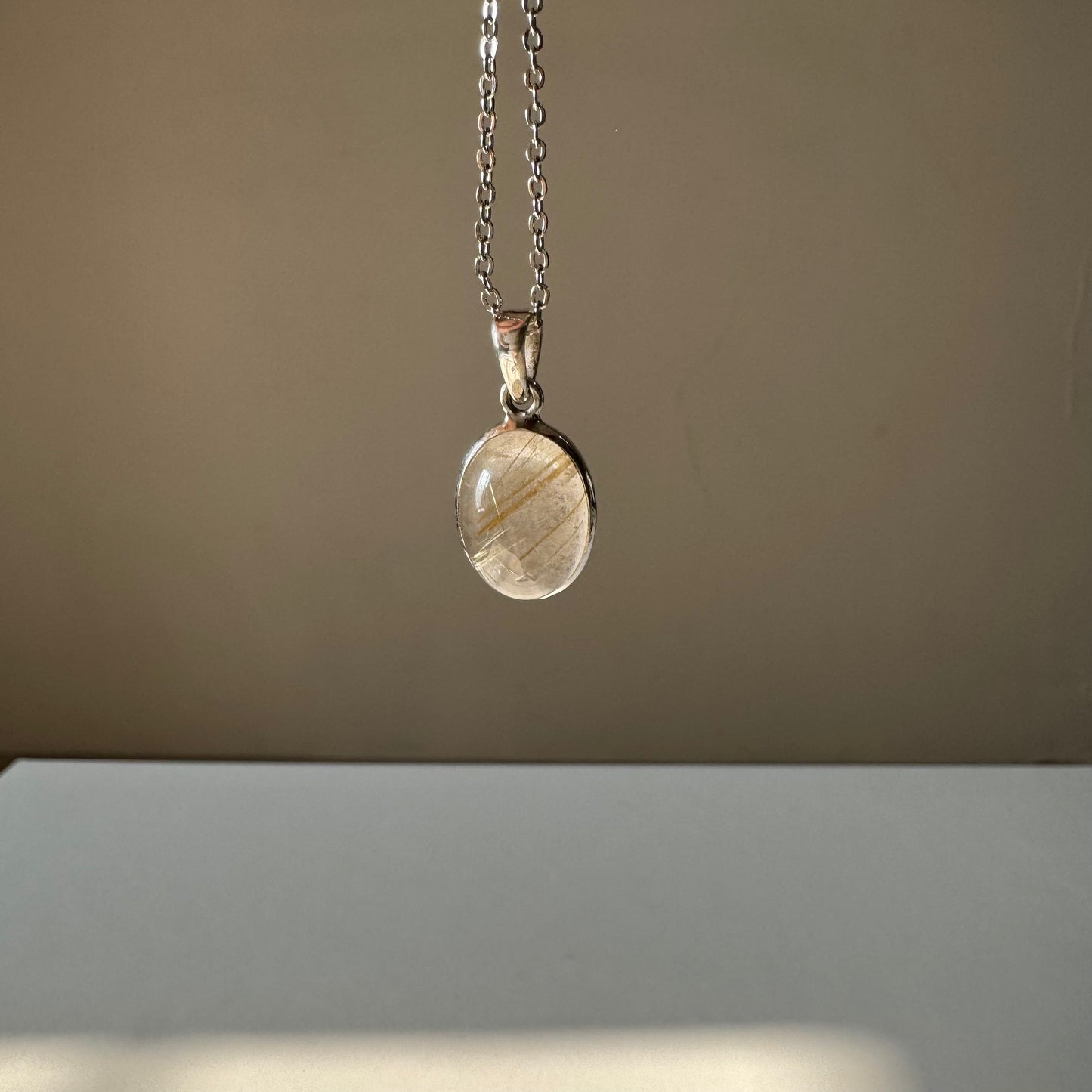 金髮晶925純銀頸鏈
