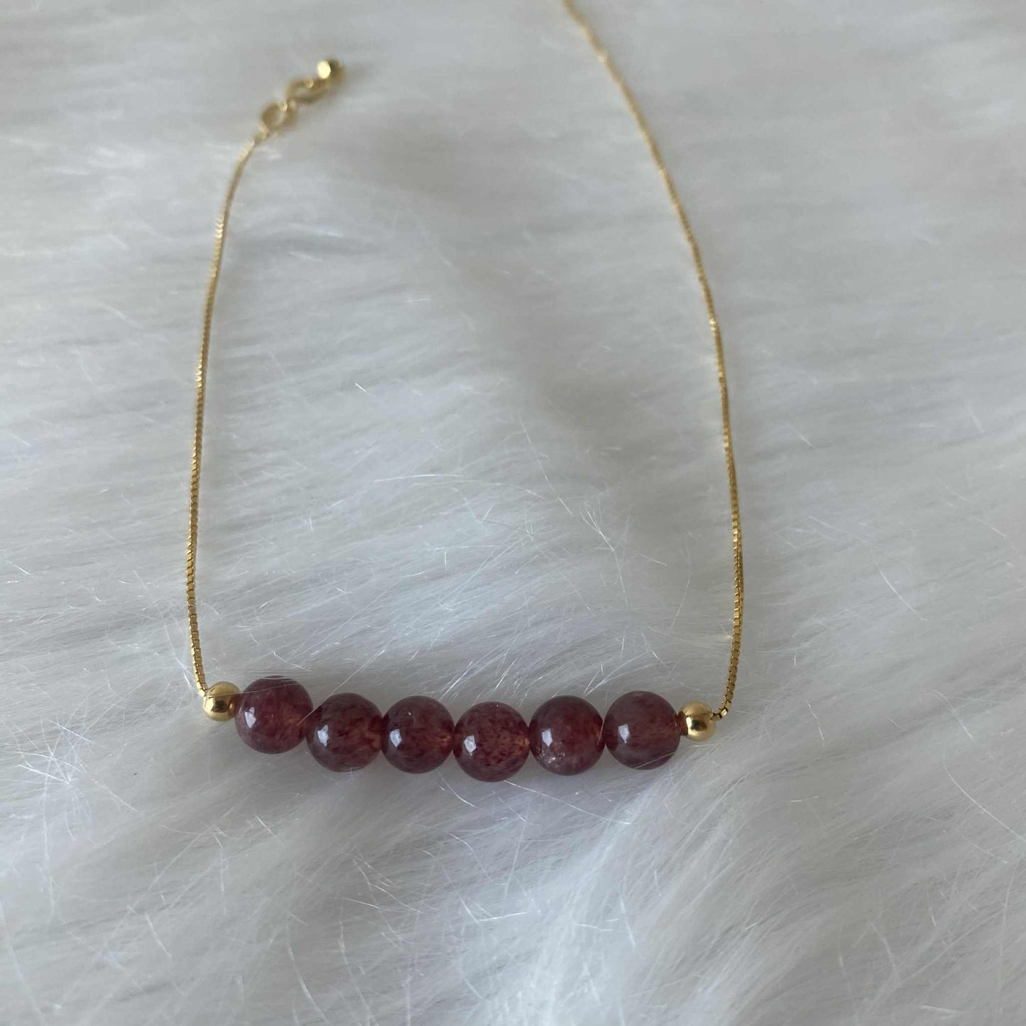 士多啤利水晶(6mm) 925純銀魔法水晶手鏈