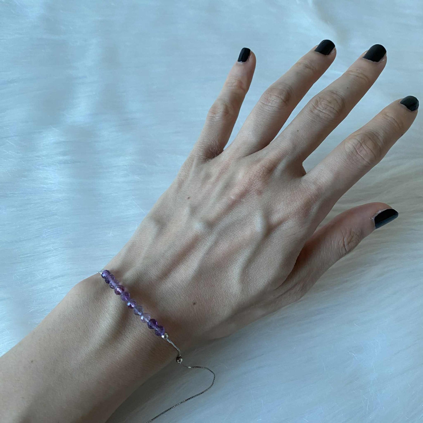 紫螢石 925純銀魔法水晶手鏈