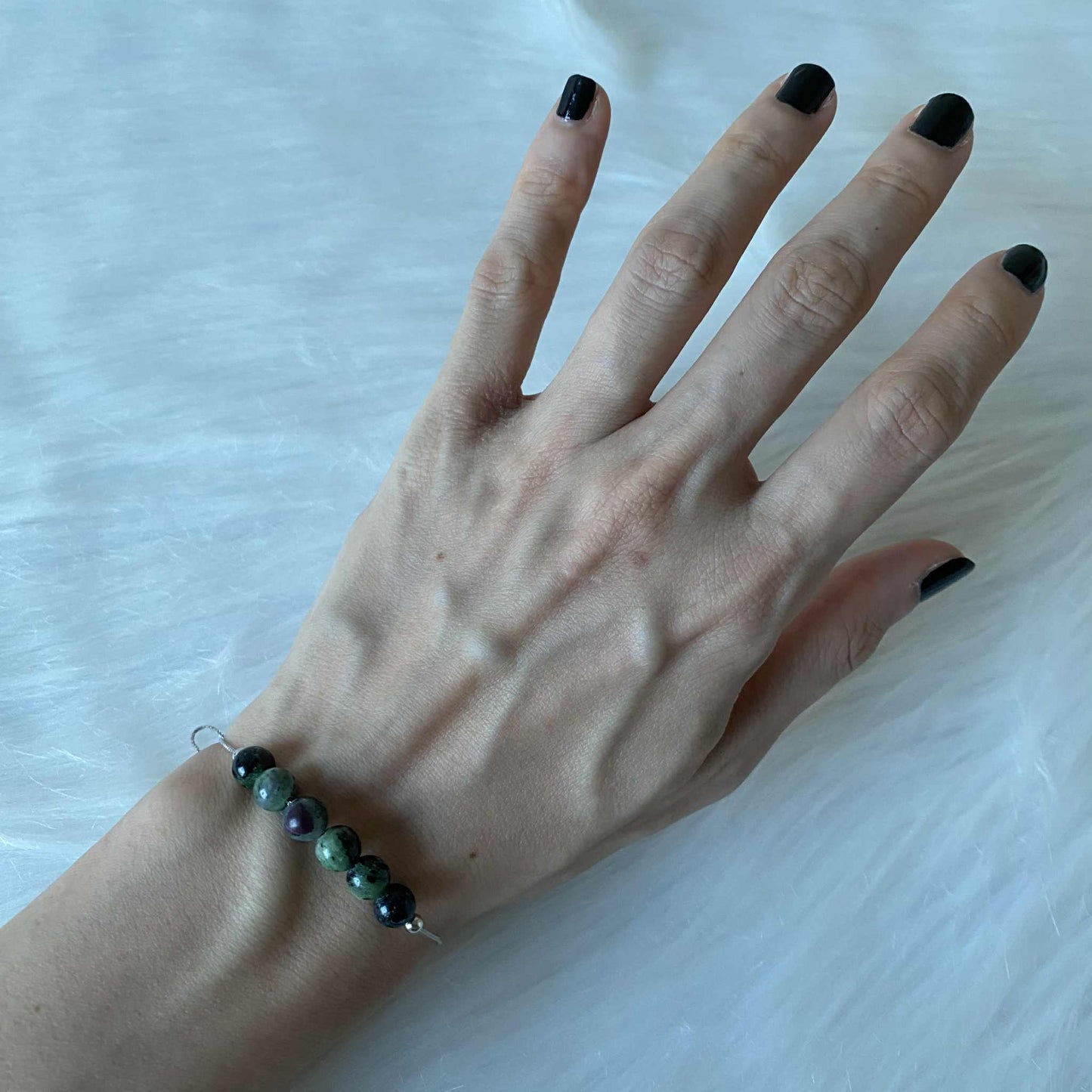 Ruby Zoisite 紅綠寶925純銀手鏈